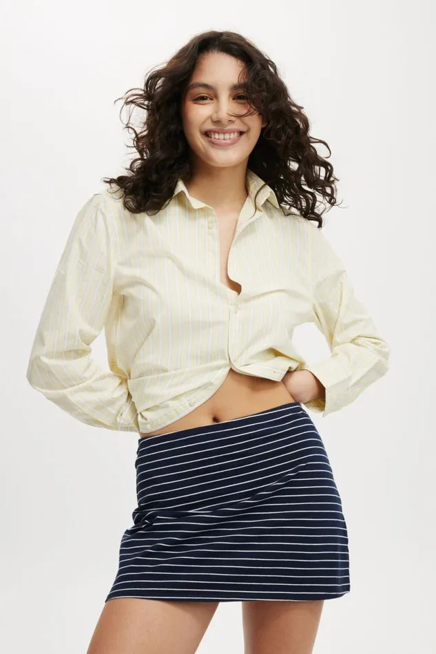 Bella Mini Skirt Classic Stripe Navy Women Cotton On Skirts