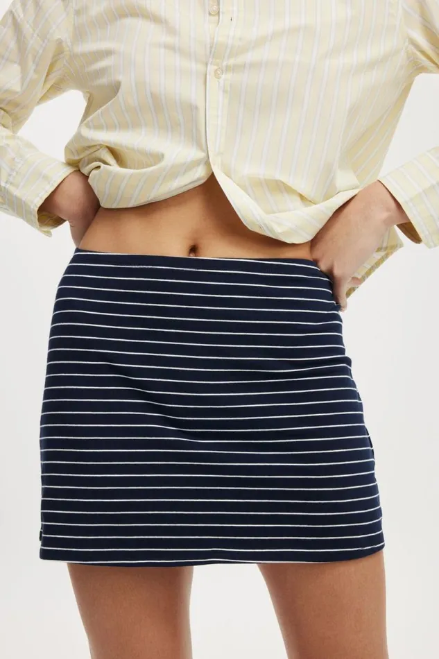 Bella Mini Skirt Classic Stripe Navy Women Cotton On Skirts