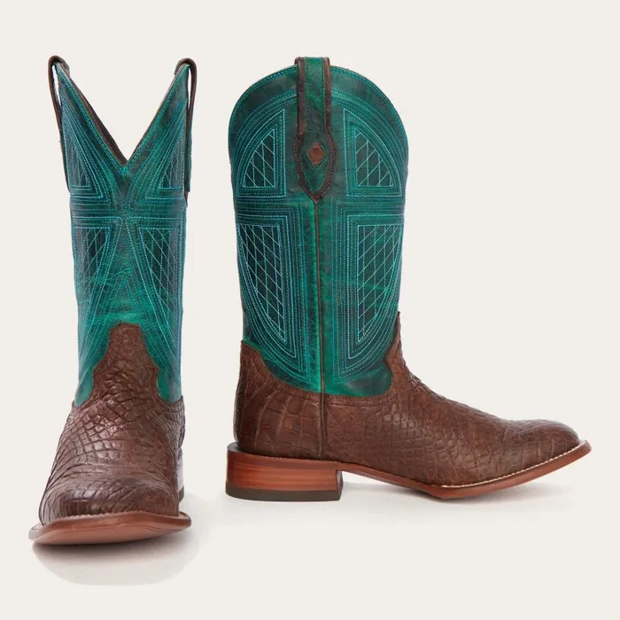 Big Horn Tobacco Alligator Cowboy Boot Brown Men Stetson Western