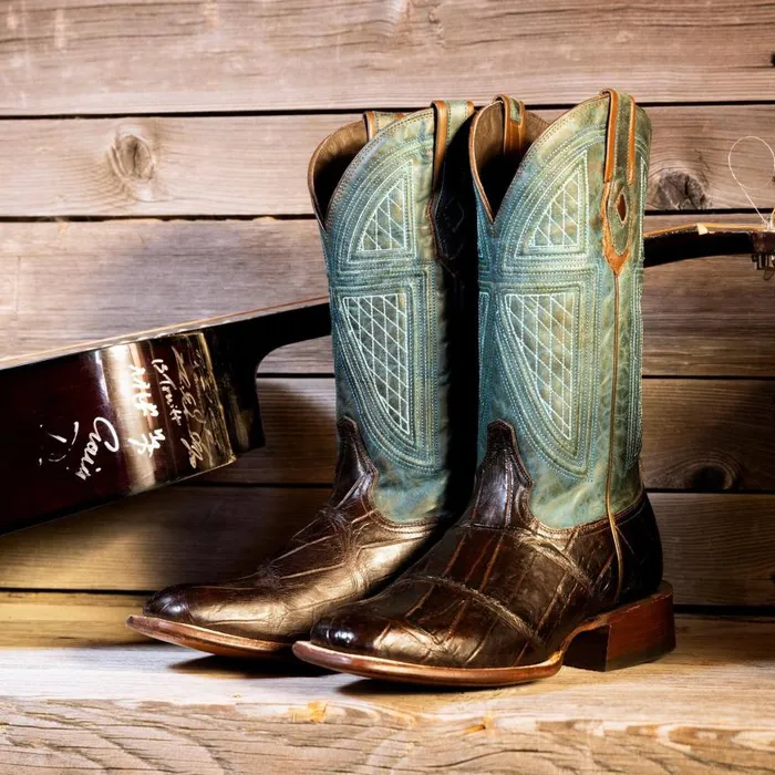 Big Horn Tobacco Alligator Cowboy Boot Brown Men Stetson Western