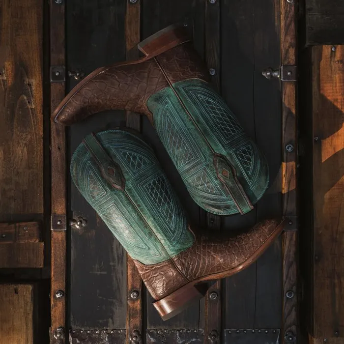 Big Horn Tobacco Alligator Cowboy Boot Brown Men Stetson Western