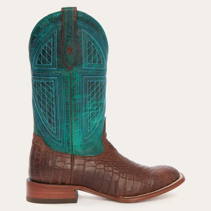 Big Horn Tobacco Alligator Cowboy Boot Brown Men Stetson Western