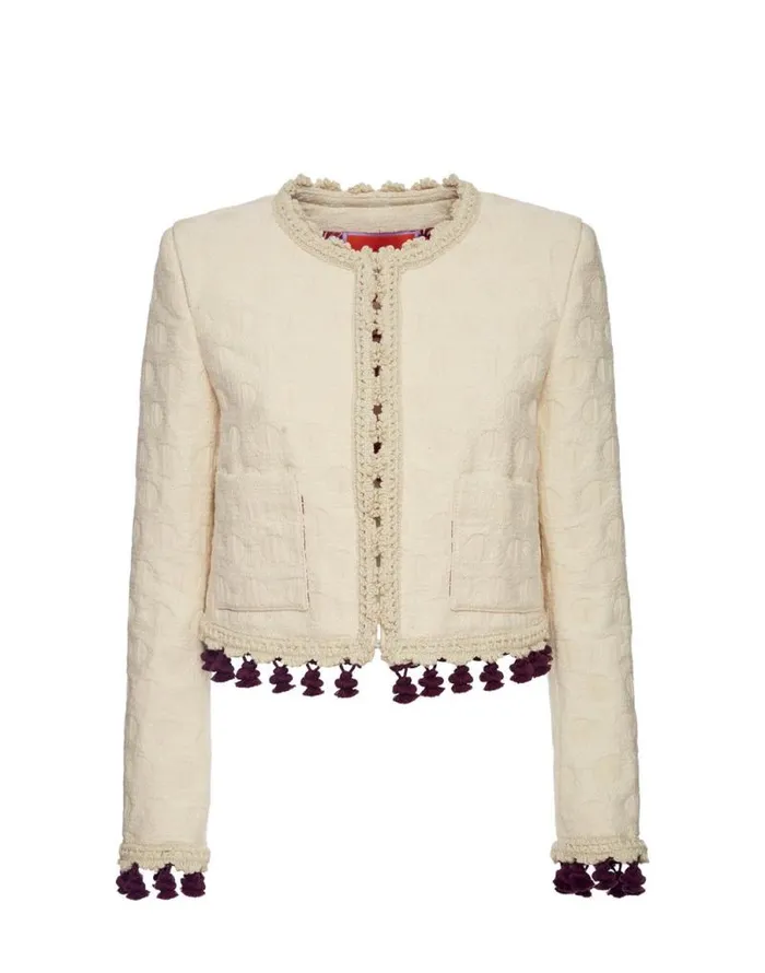 Bijoux Jacket Embroidered Creamy Women La Double J Outerwear Bijoux Jacket Embroidered Creamy Women La Double J Outerwear