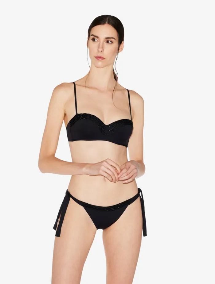 Bikini Brief In Black With Beading Swim La Perla Bikinis