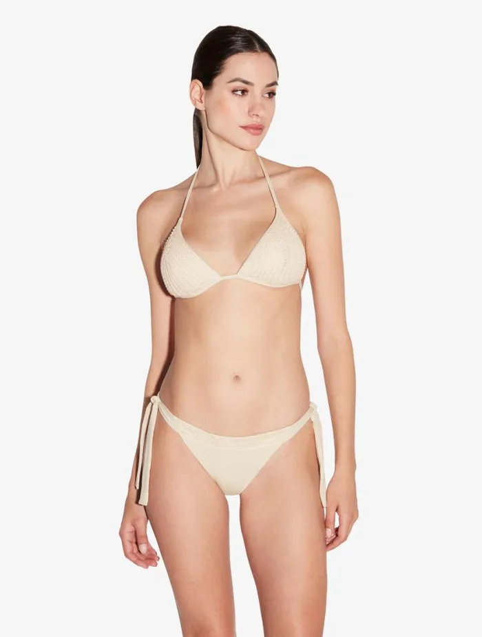 Bikini Brief In Champagne With Beading Swim La Perla Bikinis