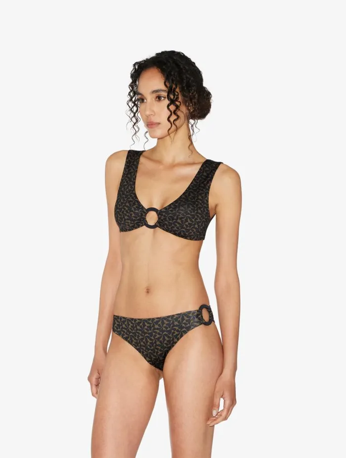Bikini Briefs In Dark Green And Black Swim La Perla Bikinis