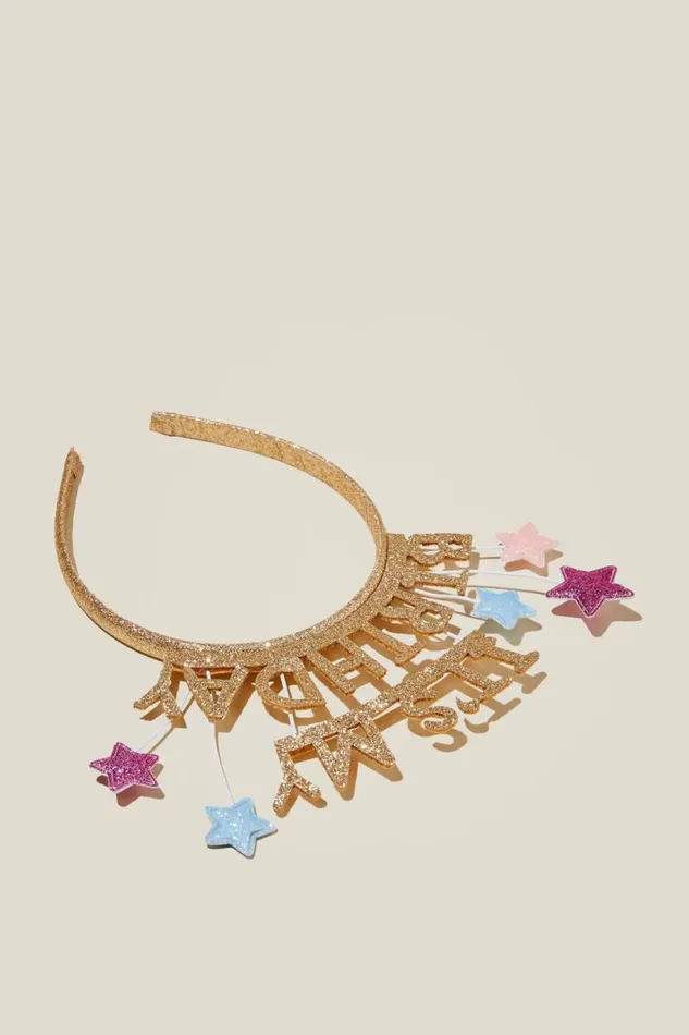 Birthday Headband Goldy Multi Stars Girls Cotton On Hair Accessories Birthday Headband Goldy Multi Stars Girls Cotton On Hair Accessories