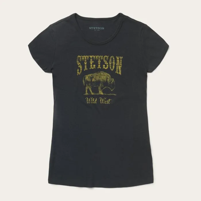 Bison Graphic Tee Black Women Stetson Tees