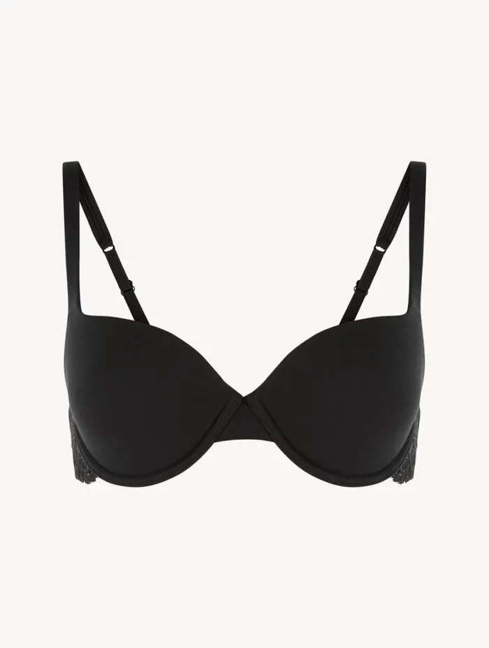 Black Cotton Tshirt Bra Lingerie La Perla Padded