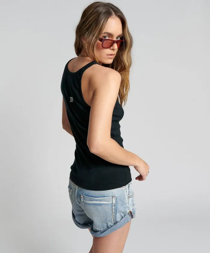 BLACK ONE TEASPOON BASIC SINGLET Women One Teaspoon Tees and Tanks BLACK ONE TEASPOON BASIC SINGLET Women One Teaspoon Tees and Tanks