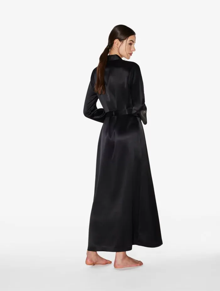Black Silk Long Robe Sleepwear La Perla Robes