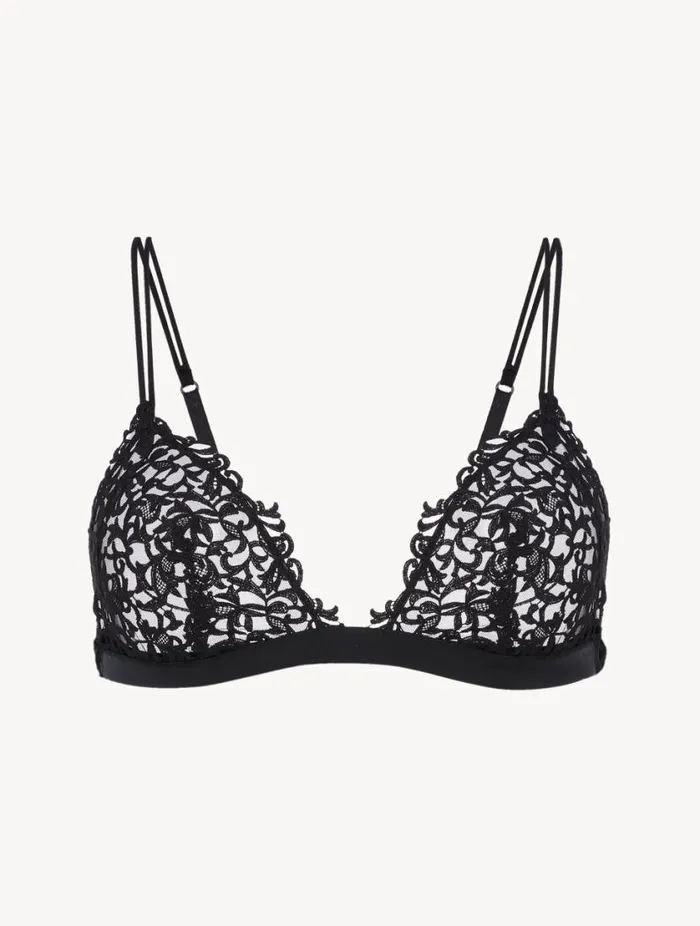 Black Triangle Bra With Macram Lingerie La Perla Triangle