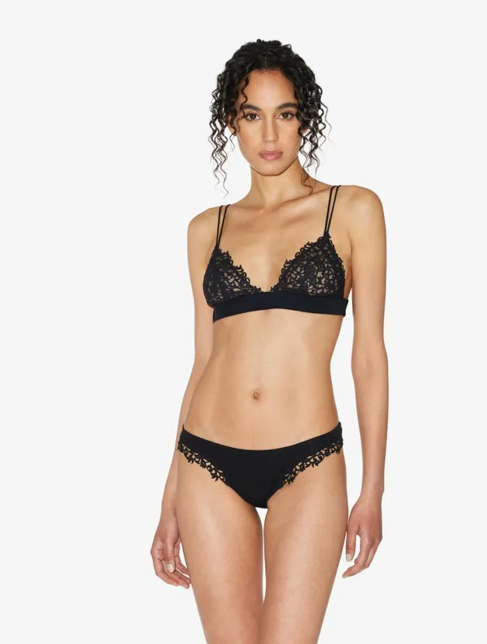 Black Triangle Bra With Macram Lingerie La Perla Triangle