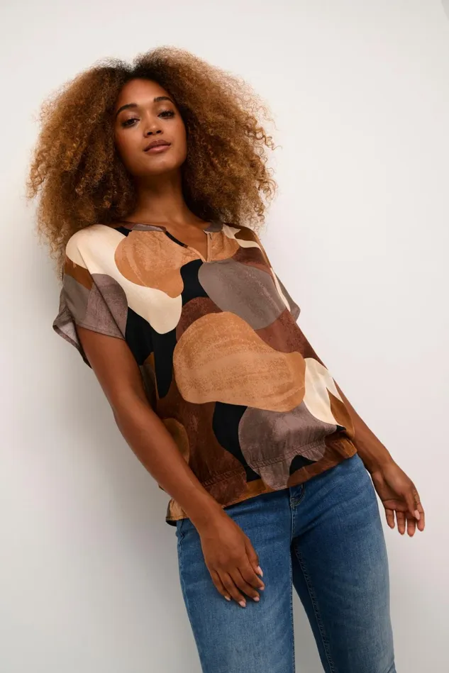 Blouses Women CULTURE CUdana Blouse Brown Art