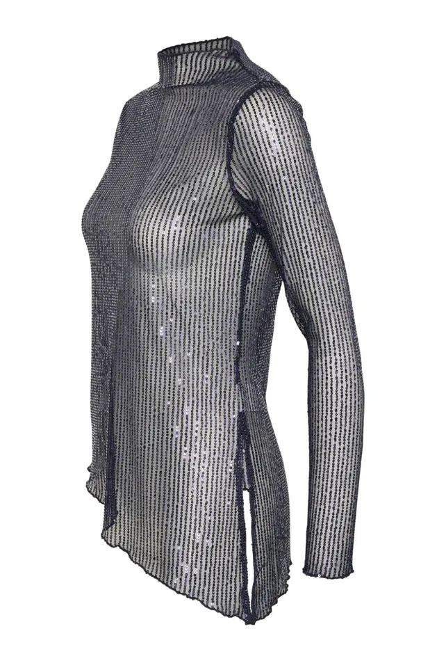 Blouses Women CULTURE CUgiya Sequin Blouse Blue Sequin