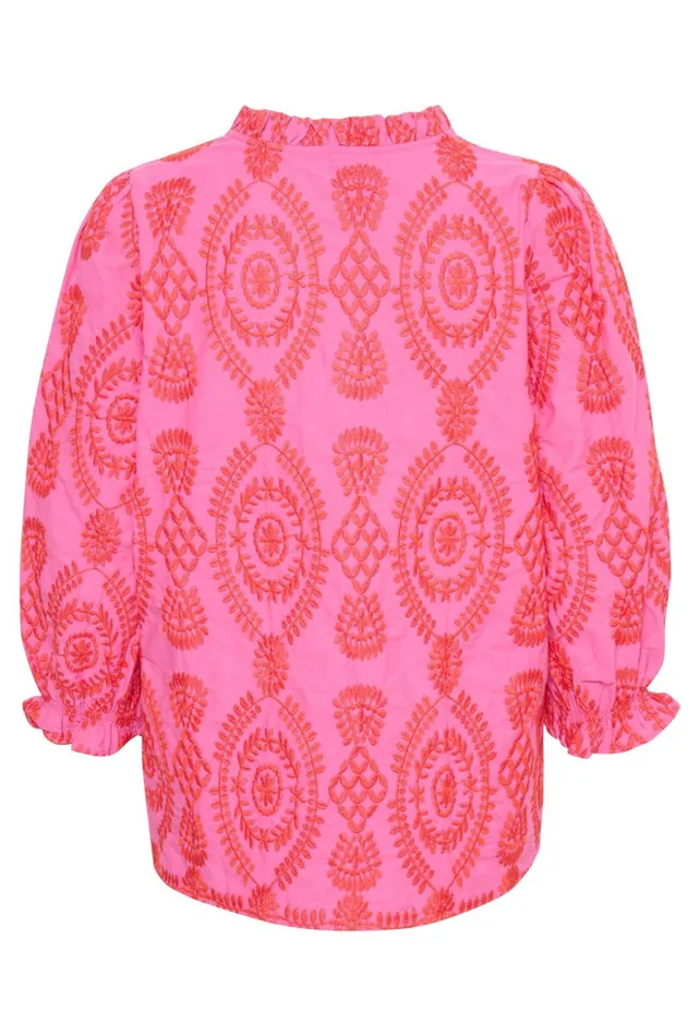 Blouses Women CULTURE CUtia Blouse With Embroidery Fuchsia Pink