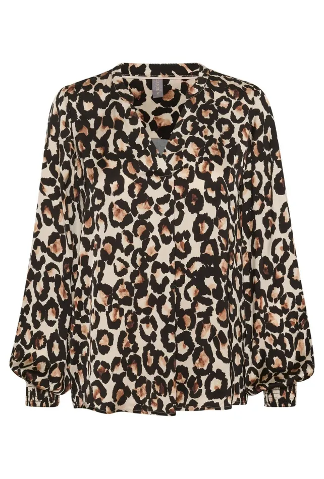 Blouses Women CULTURE CUvinca Leopard Blouse Oyster Gray
