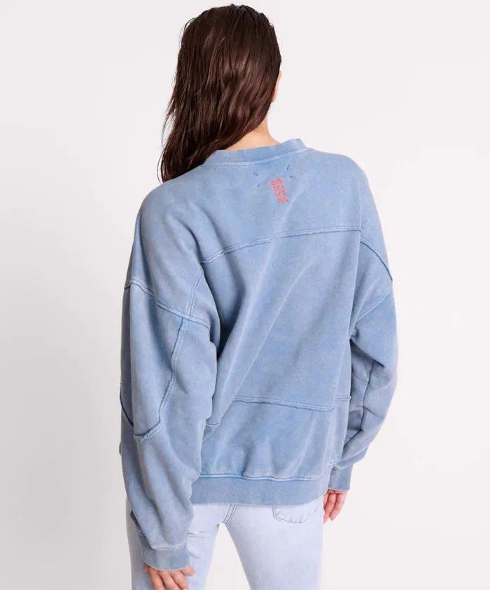 BLUE ACID RETRO CREW SWEATER Women One Teaspoon Hoodies And Sweats BLUE ACID RETRO CREW SWEATER Women One Teaspoon Hoodies And Sweats