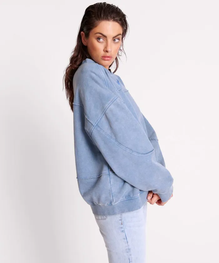 BLUE ACID RETRO CREW SWEATER Women One Teaspoon Hoodies And Sweats BLUE ACID RETRO CREW SWEATER Women One Teaspoon Hoodies And Sweats