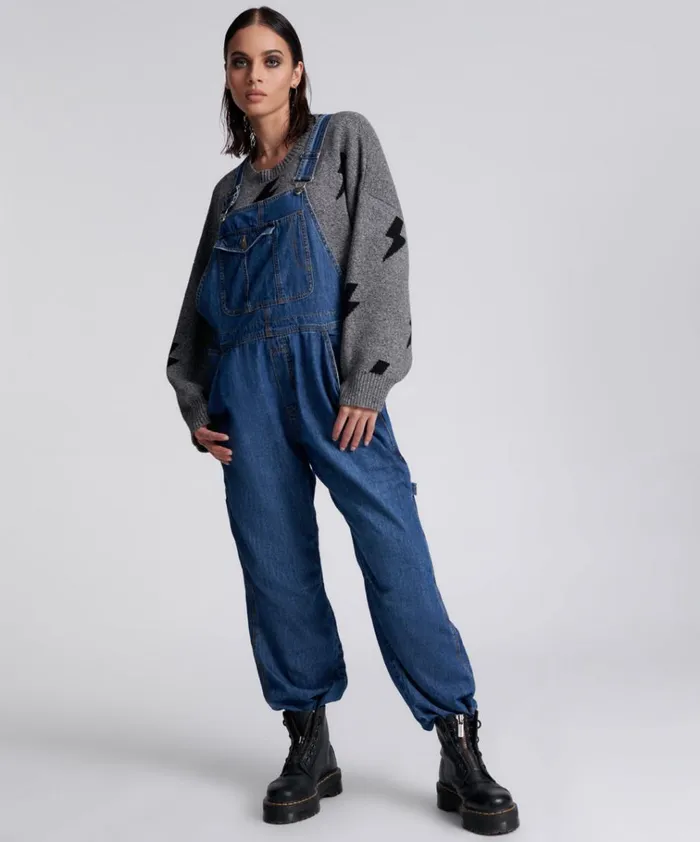BLUE NIGHT STANTON ST OVERSIZED OVERALLS Women One Teaspoon Denim Jumpsuits