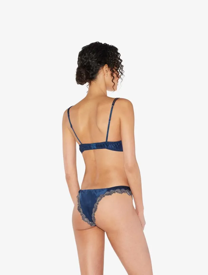 Blue Silk Brazilian Briefs With Frastaglio Lingerie La Perla Brazilian