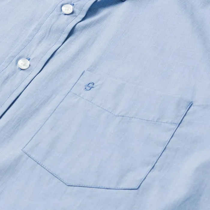 Blue Solid OnePocket SnapFront Shirt Blue Men Stetson Western Shirts