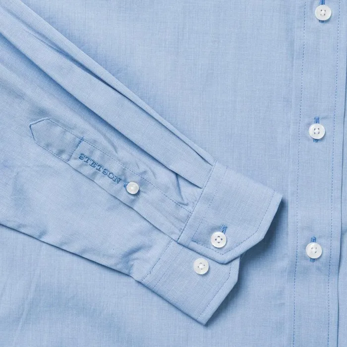 Blue Solid OnePocket SnapFront Shirt Blue Men Stetson Western Shirts