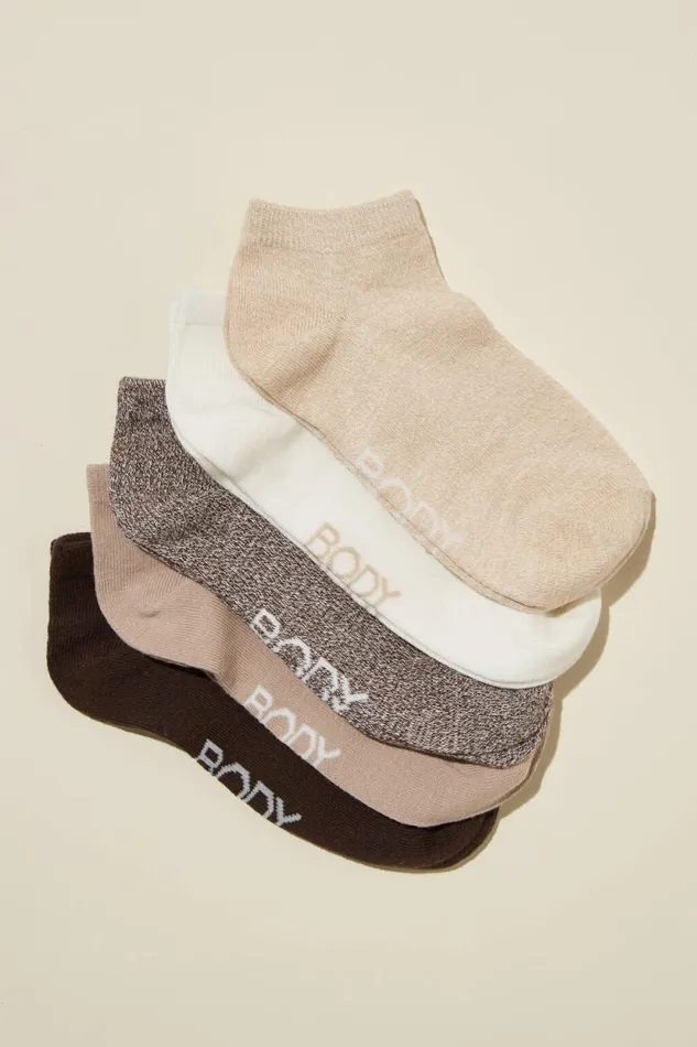 Body 5Pk Ankle Cut Sock Neutral Ombre Women Cotton On Accessories