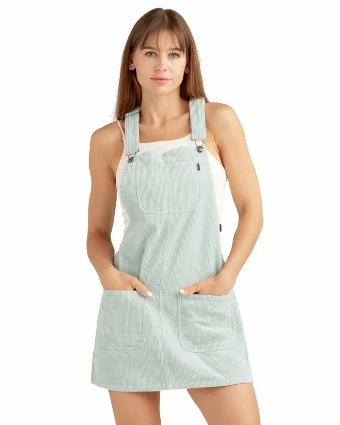 Body Glove New Arrivals Women Daydreamer Corduroy Overall Dress 8211 Aqua Corduroy