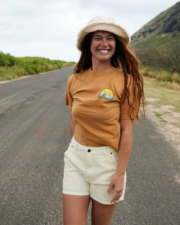 Body Glove New Arrivals Women Higher Road Corduroy Shorts 8211 Cream