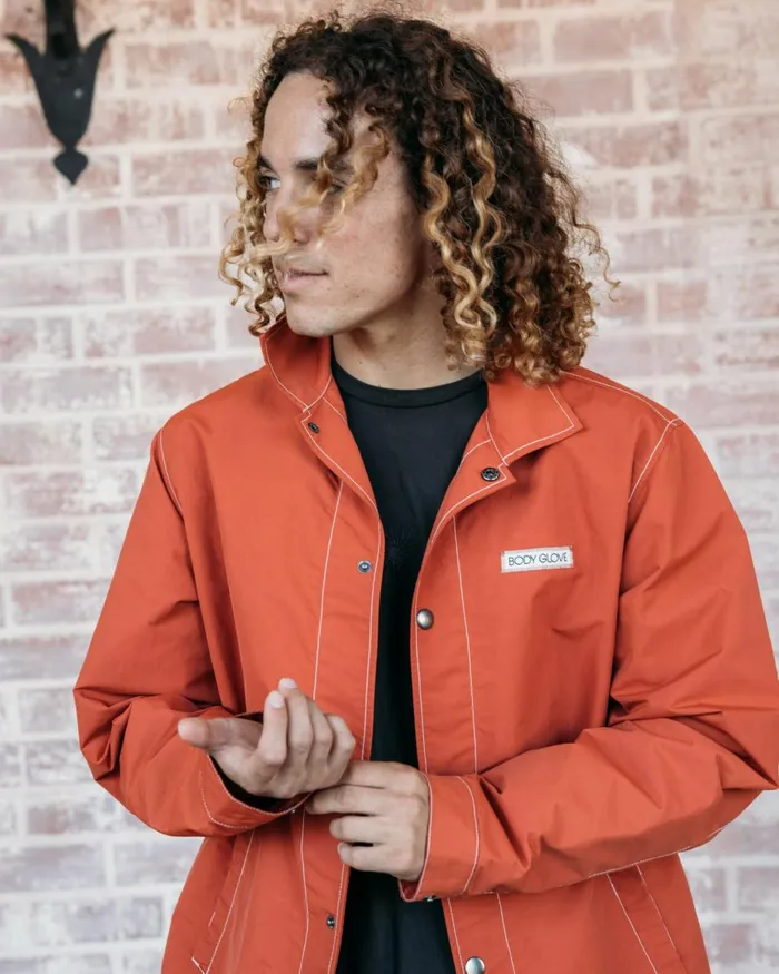 Body Glove Sweatshirts and Jackets Men Road Trippin039 Coaches Jacket 8211 Burnt Brick