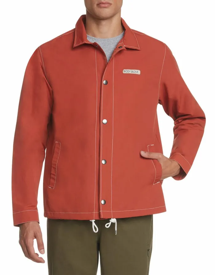 Body Glove Sweatshirts and Jackets Men Road Trippin039 Coaches Jacket 8211 Burnt Brick