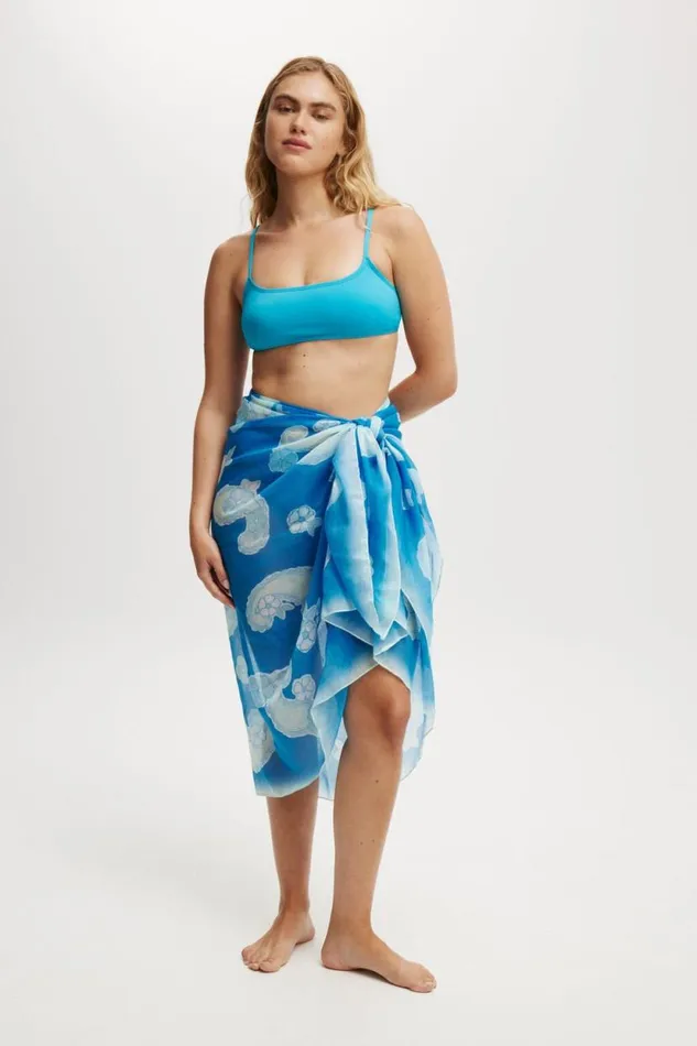 Body Laguna Sarong Blue Paisley Women Cotton On Accessories