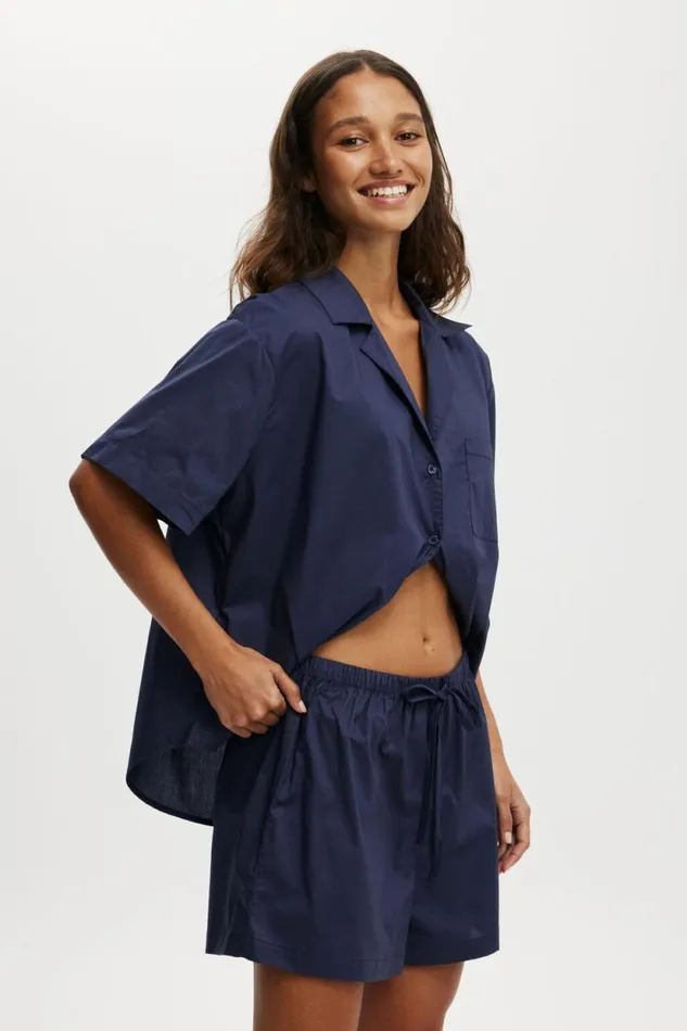 Body Poplin Sleep Set Midnight Rain Women Cotton On Pajamas