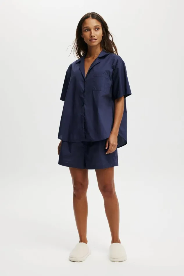 Body Poplin Sleep Set Midnight Rain Women Cotton On Pajamas