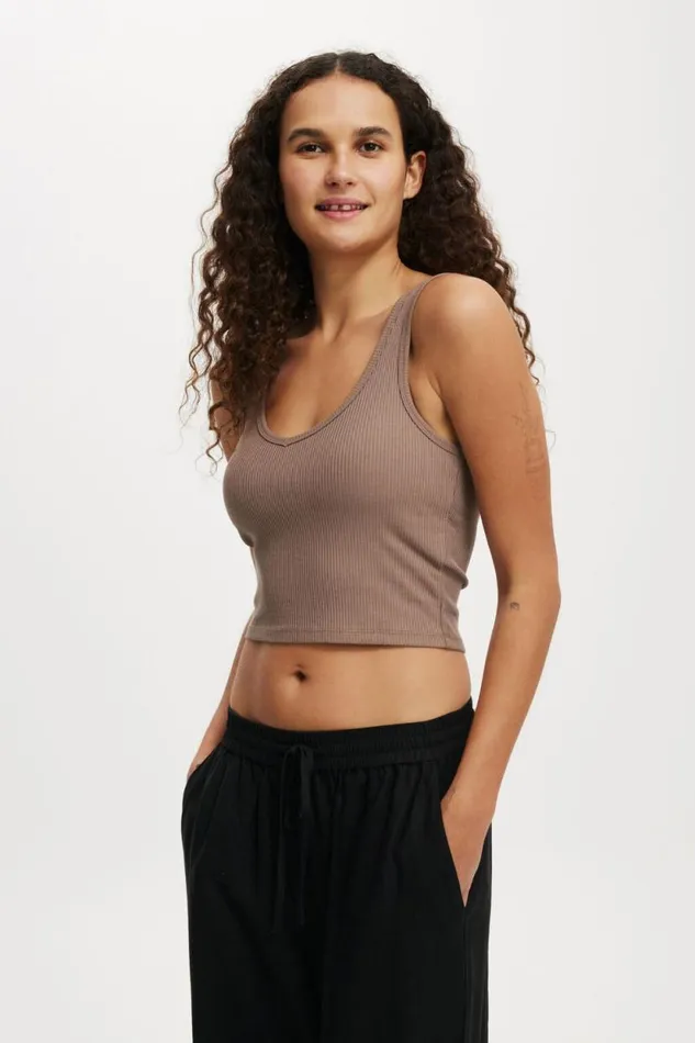 Bondi Tank Mink Brown Women Cotton On Tops