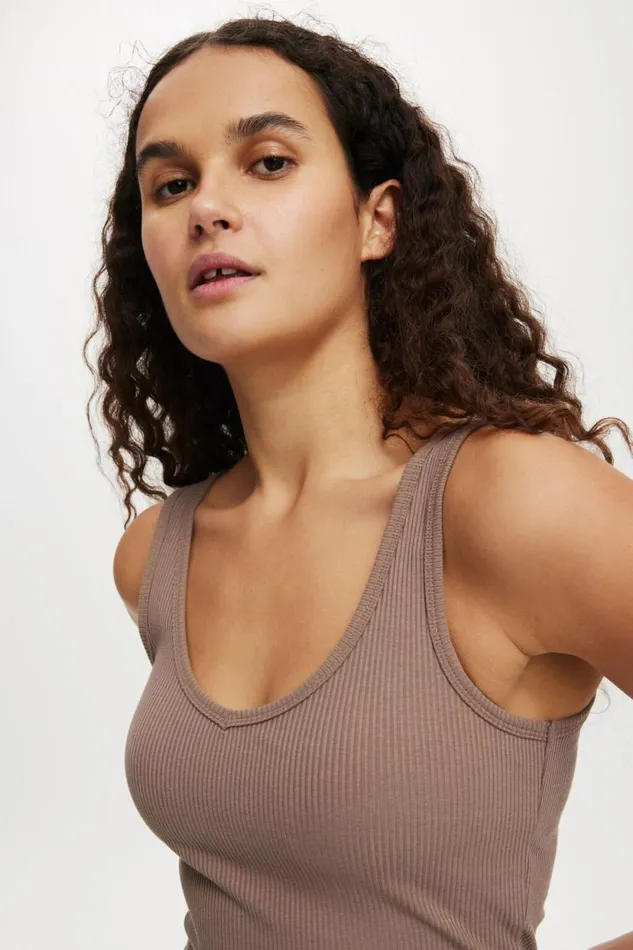 Bondi Tank Mink Brown Women Cotton On Tops
