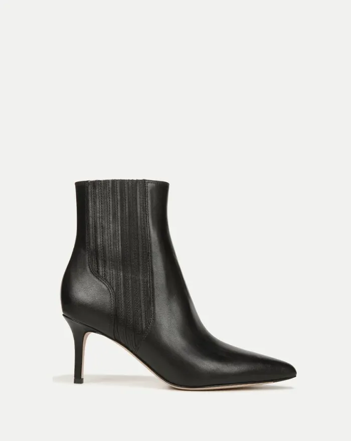 Boots and Booties Shop Veronica Beard Lisa Leather MidHeel Bootie Black