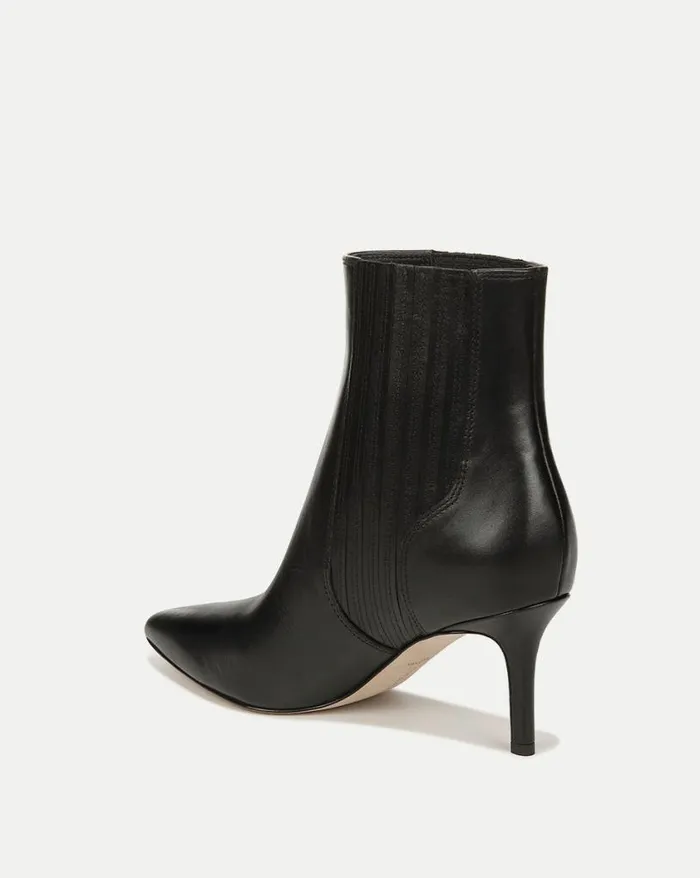 Boots and Booties Shop Veronica Beard Lisa Leather MidHeel Bootie Black
