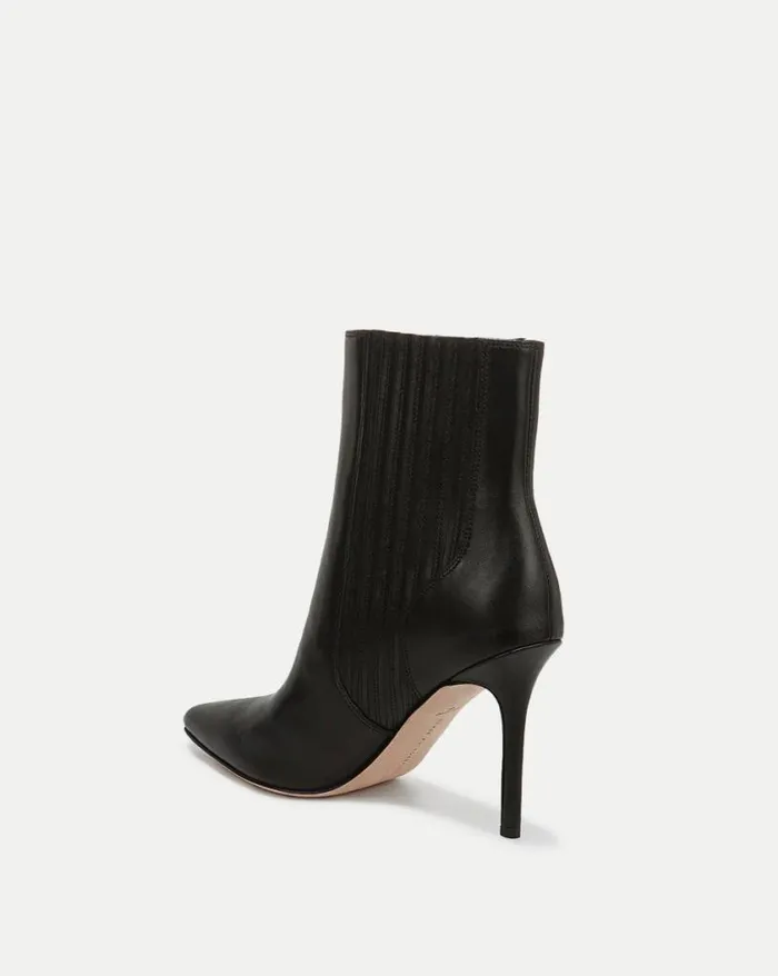 Boots and Booties Shop Veronica Beard Lisa Leather StilettoHeel Bootie Black