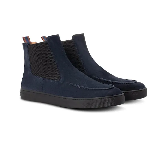 Boots Men Moreschi Blue Suede Ankle Boot
