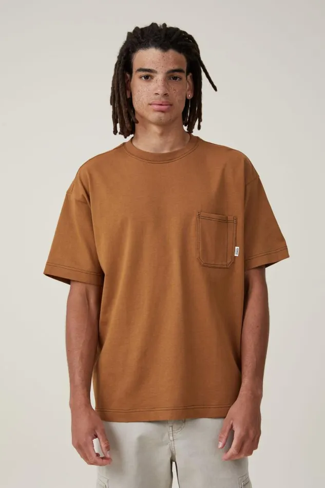 Box Fit Pocket TShirt Ginger Civic Contrast Men Cotton On Tees and Tanks