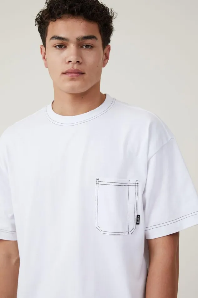 Box Fit Pocket TShirt White Civic Contrast Men Cotton On Tees and Tanks Box Fit Pocket TShirt White Civic Contrast Men Cotton On Tees and Tanks