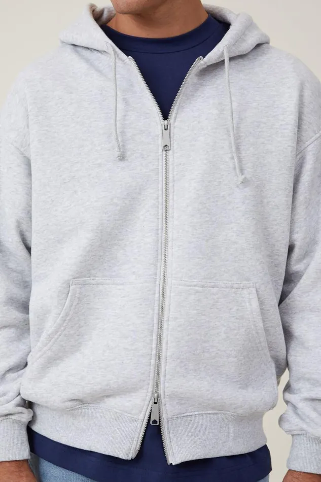 Box Fit Zip Up Hoodie Grey Marle Two Way Zip Men Cotton On Sweats and Hoodies Box Fit Zip Up Hoodie Grey Marle Two Way Zip Men Cotton On Sweats and Hoodies