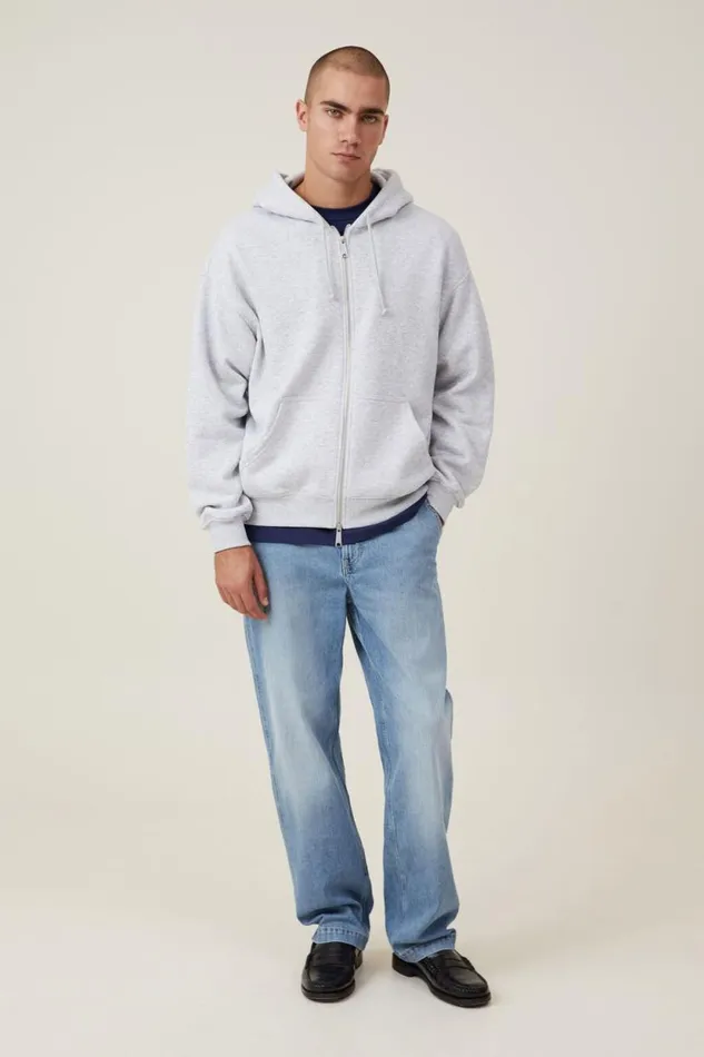 Box Fit Zip Up Hoodie Grey Marle Two Way Zip Men Cotton On Sweats and Hoodies Box Fit Zip Up Hoodie Grey Marle Two Way Zip Men Cotton On Sweats and Hoodies
