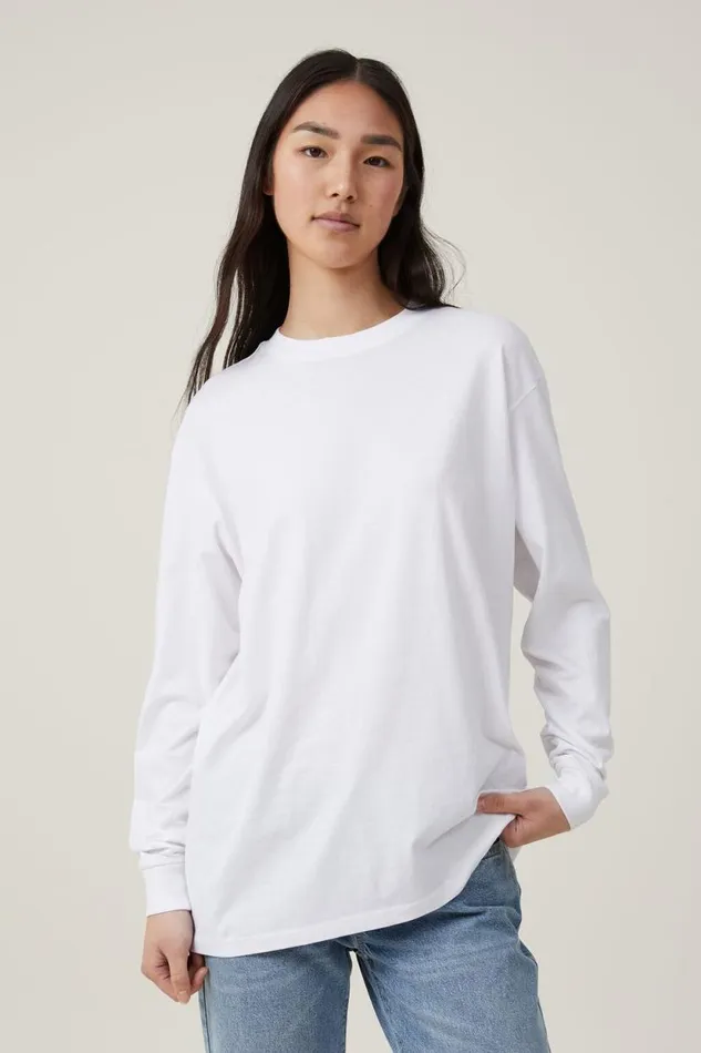 Brody Oversized Long Sleeve Top White Women Cotton On Tops
