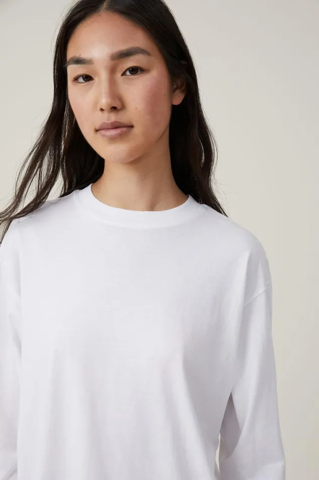 Brody Oversized Long Sleeve Top White Women Cotton On Tops
