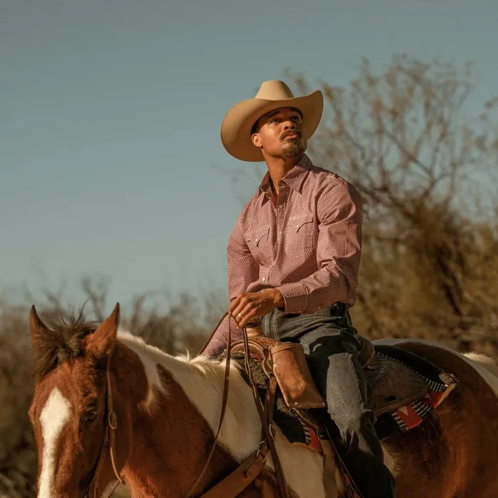 Broken Diamond Print Western Shirt Red Men Stetson Modern Cut