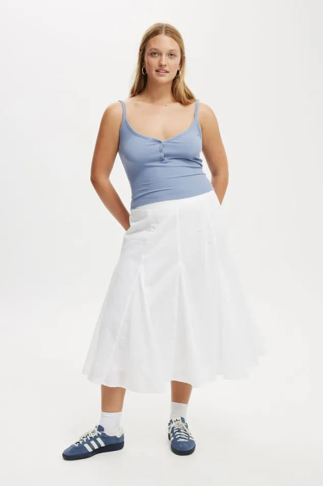Brooklyn Henley Cami Elemental Blue Women Cotton On Tops