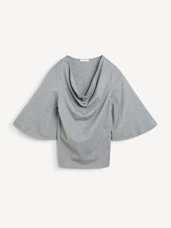 Bryar Organic Cotton TShirt Grey Melange Women By Malene Birger Tops and Blouses